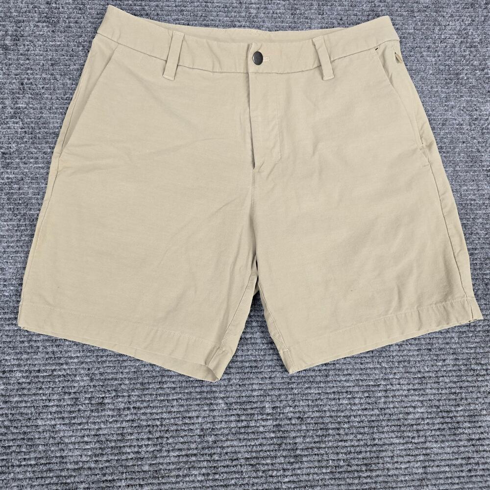 Lululemon Commission Shorts Mens 31 Khaki Tan 7" Warpstreme Golf Chino